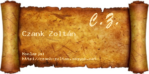 Czank Zoltán névjegykártya